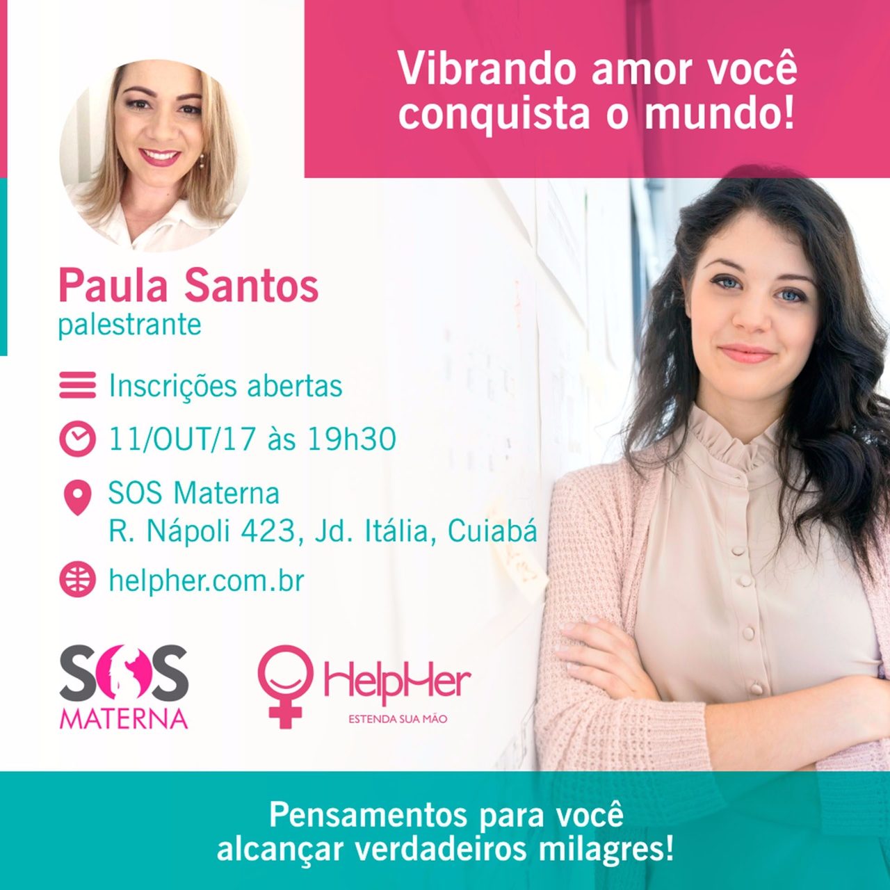 Palestra - Vibrando AMOR Você conquista o mundo! Palestra - Vibrando AMOR Você conquista o mundo!